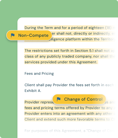 Contract with flagged terms
