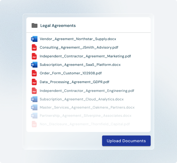 Upload training documents